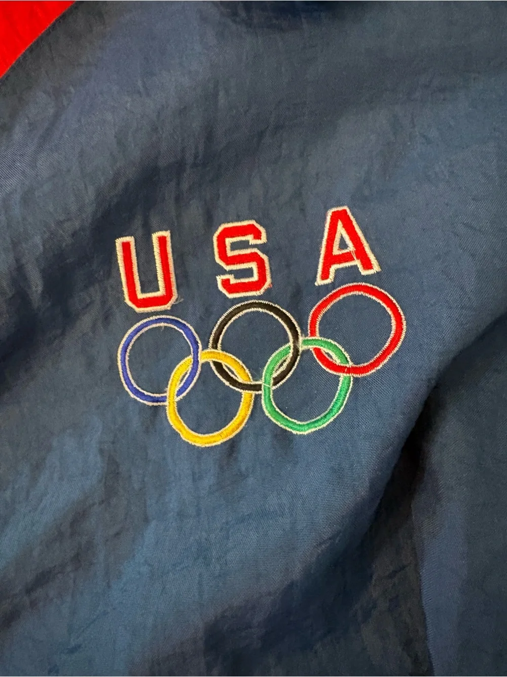 Starter Windbreaker Jacket Mens Large Blue USA Olympic Eagle Vintage 90s - Picture 5 of 9